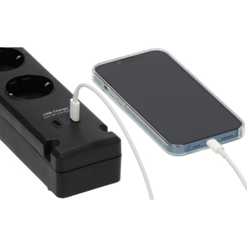 Brennenstuhl Stekkerdoos 5-voudig + 2 USB-C 3 Meter Zwart
