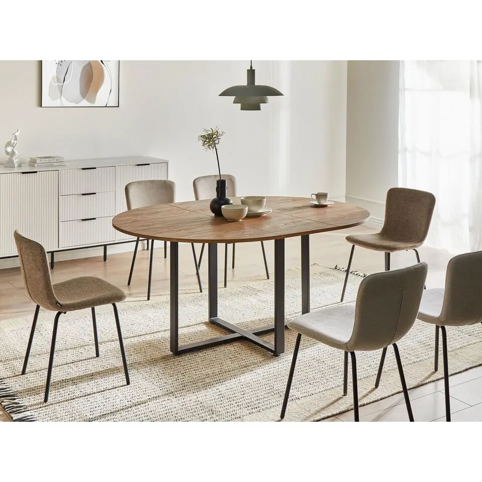 ALEXANDRINA - Uitschuifbare eettafel - Bruin - 120/160 x 120 cm - MDF