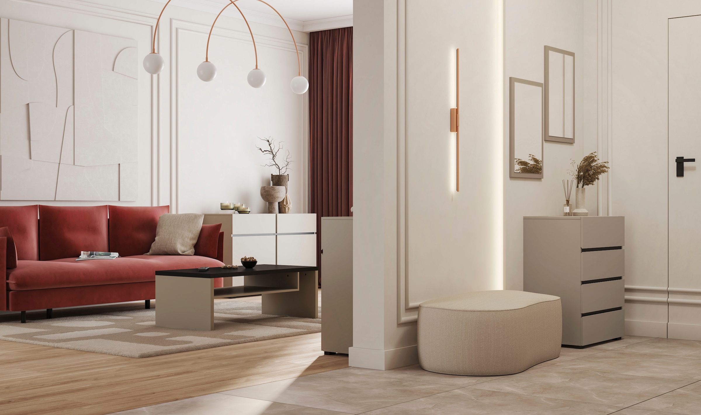 INOSIGN Couchtisch »Cross, Breite 120 cm, moderner Sofatisch für Wohnzimmer« Tisch mit offenem Fachboden