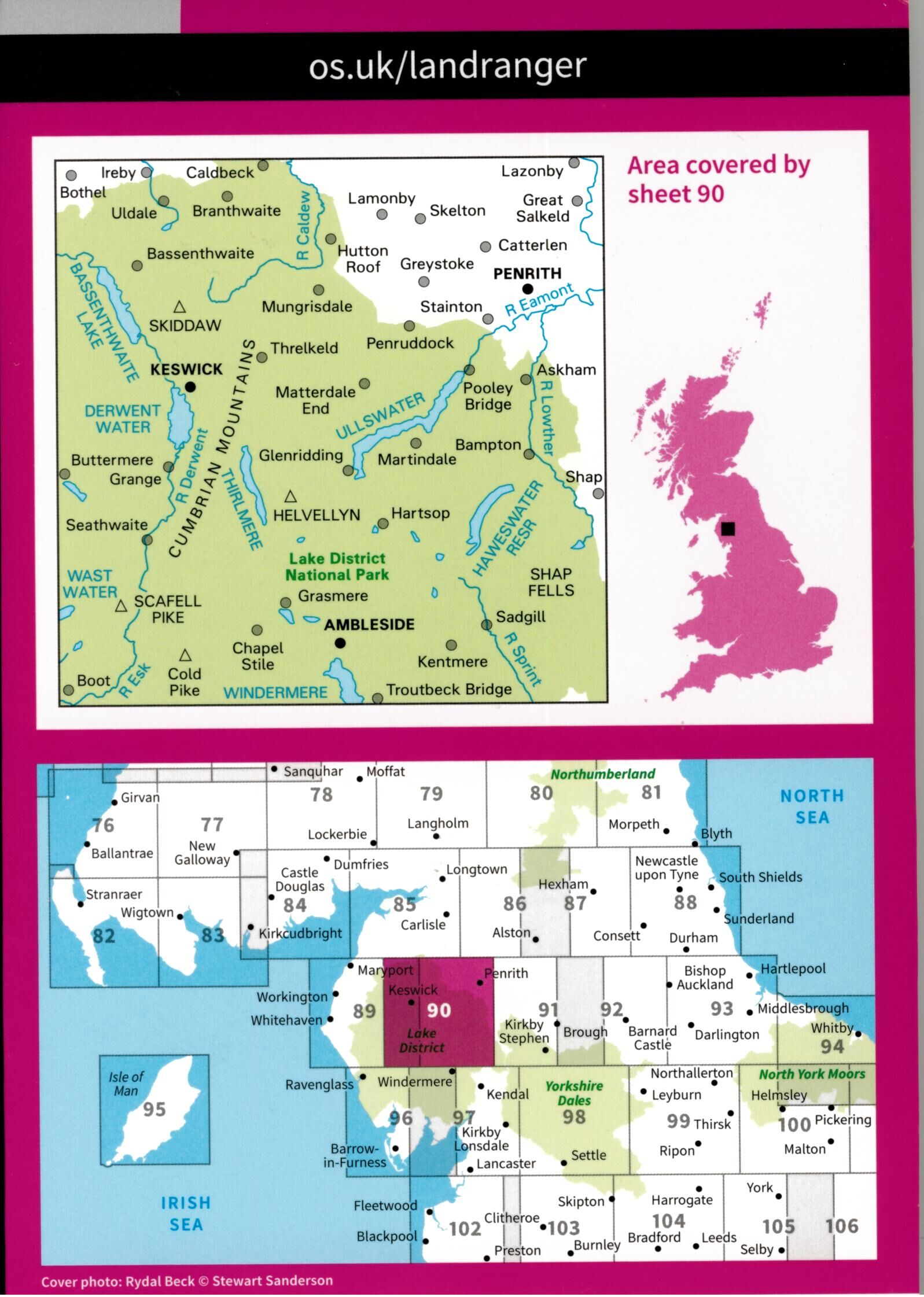 ORDNANCE SURVEY - 90 GB PENRITH KESWICK 1 50 000
