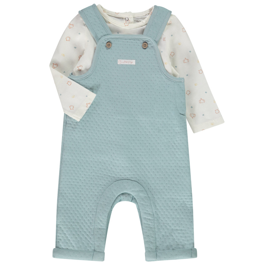 Ensemble 2 pièces matelassé avec salopette pour bébé