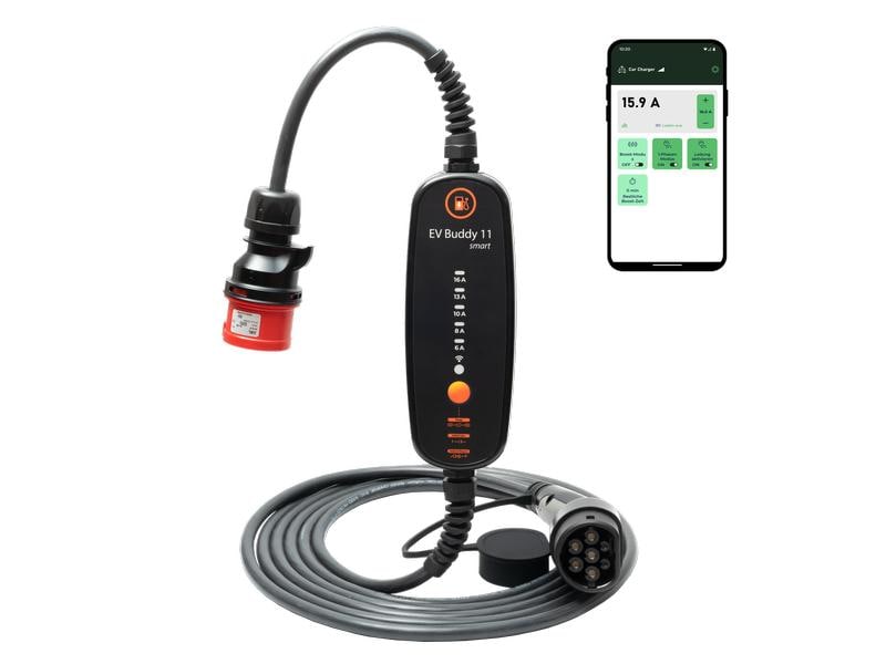 EV Buddy Mobiler Lader EV Buddy Smart – 11 kW 10 m Typ 2 Intelligentes, mobiles Ladegerät mit CEE16-5 Stecker und App-Steuerung