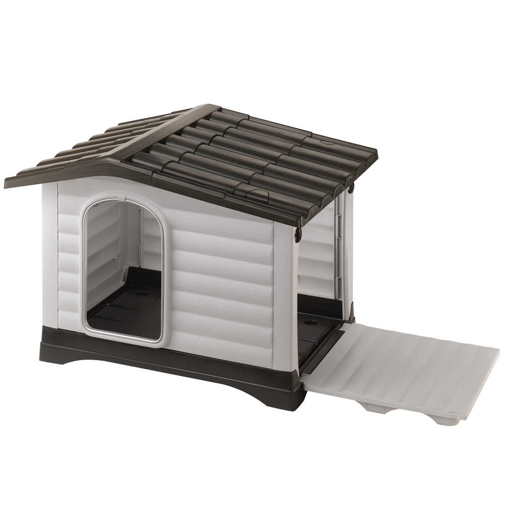 Ferplast niche chien exterieur, maison chien, niche grand chien exterieur,côté ouvrable, système de drainage, grille d'aération,