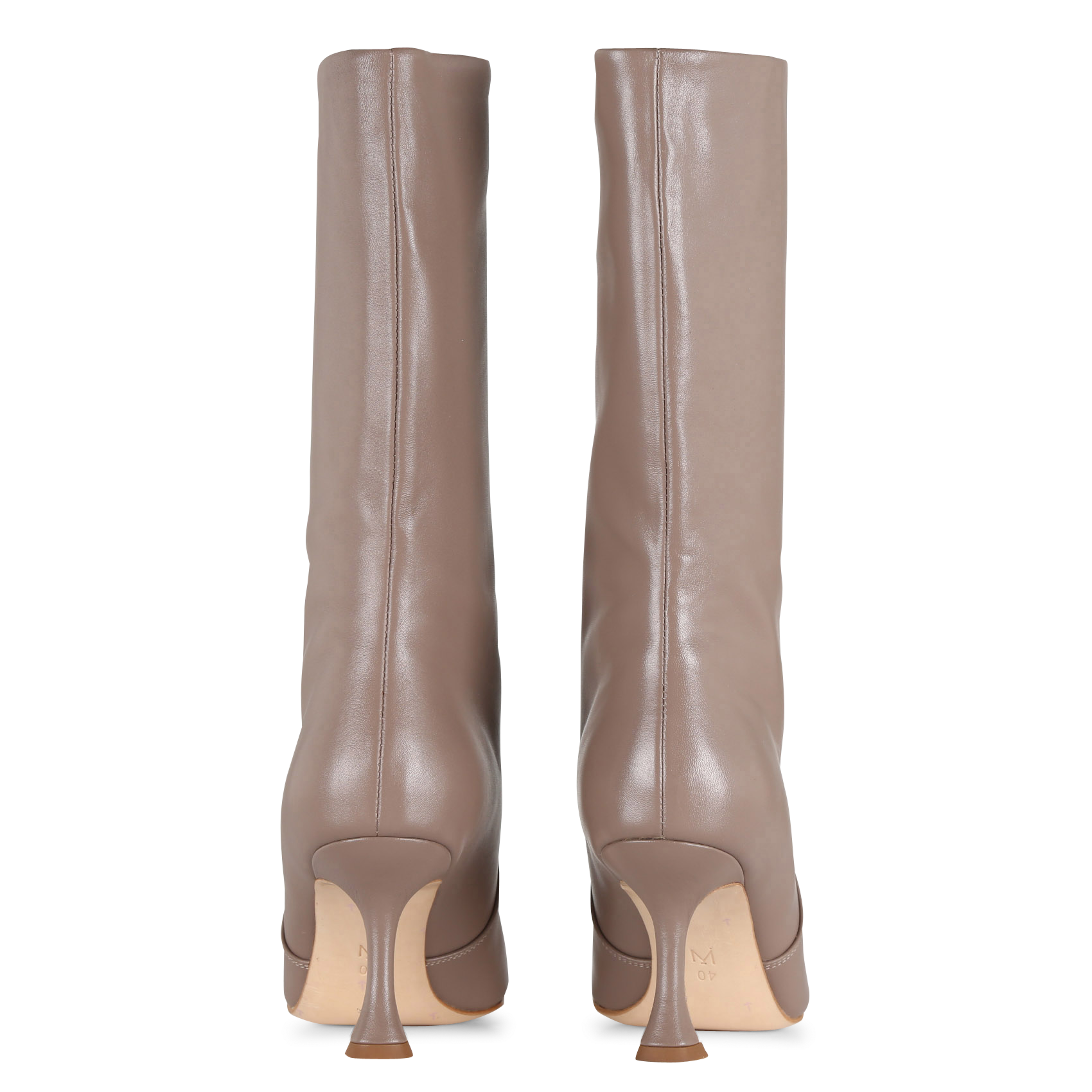 GIGI - Bottes à talon en cuir | Beige