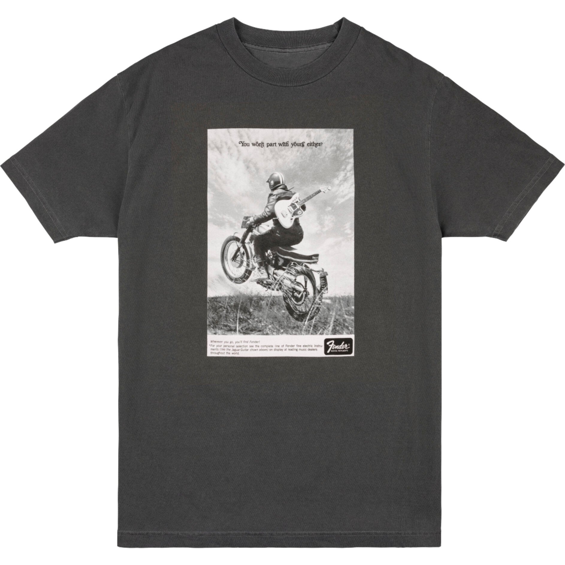 Fender Vintage Ad Tee Motorcycle Rider graphite M