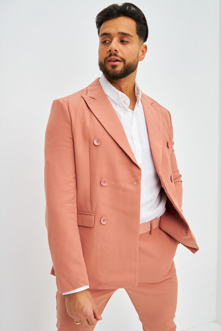 Costume 2 pièces veste et pantalon rose
