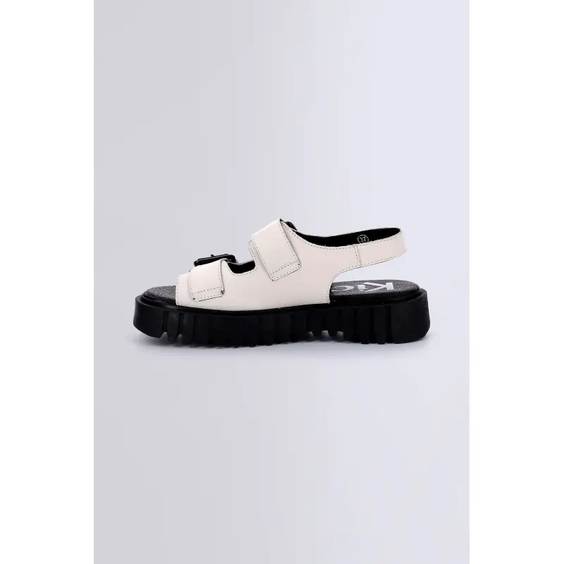 KICK FALK BLANC SANDALES Cuir Femme