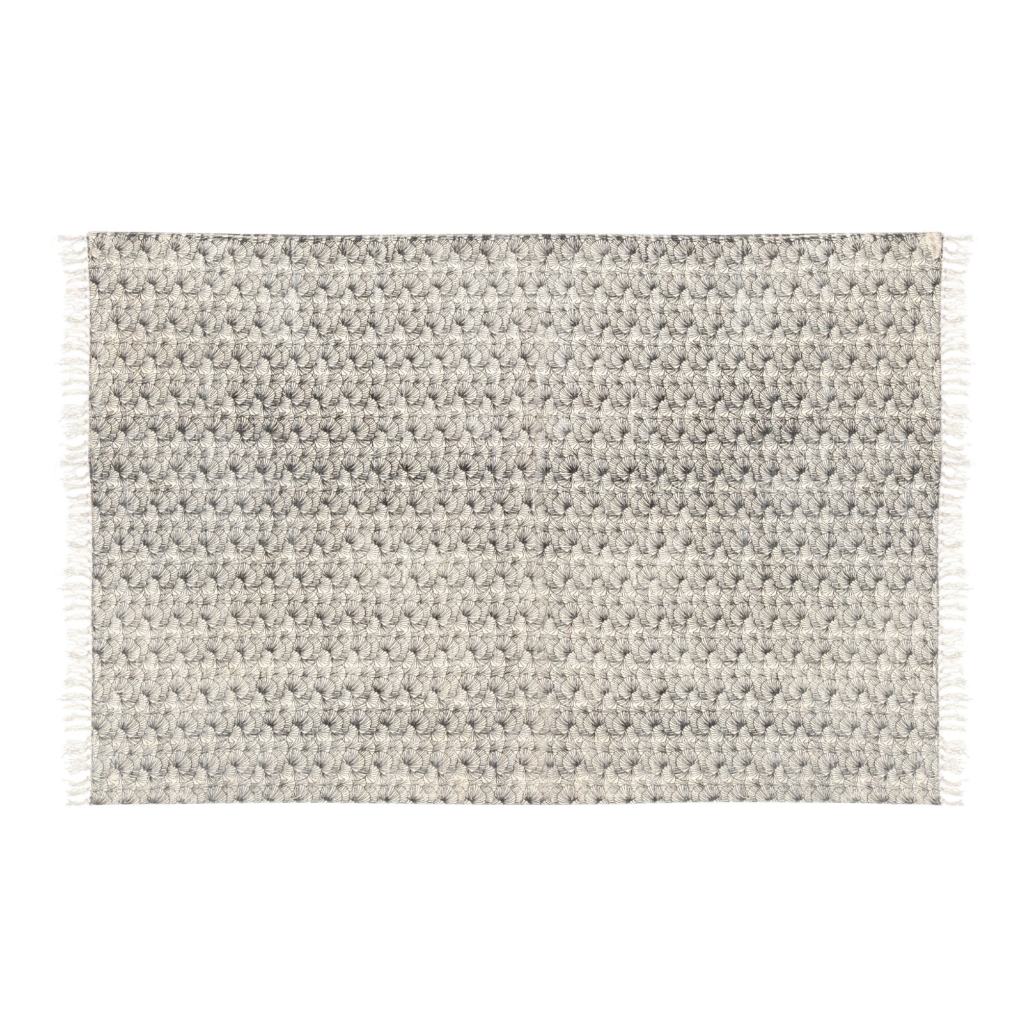 Teppich 'Mandana', handbedruckt, schwarz, weiß, T 140 cm, B 200 cm von fischer's lagerhaus