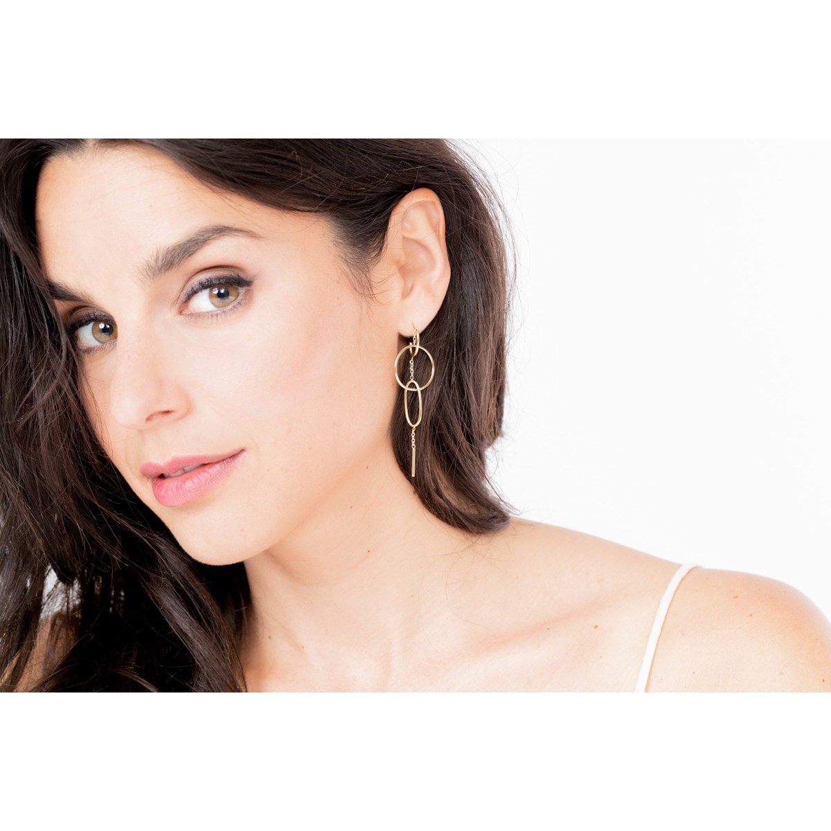 Boucles d'oreilles pendantes en Acier 316L - jaune brillant