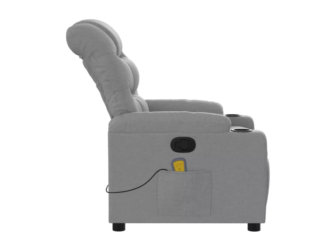 Fauteuil massant inclinable Gris clair Tissu
