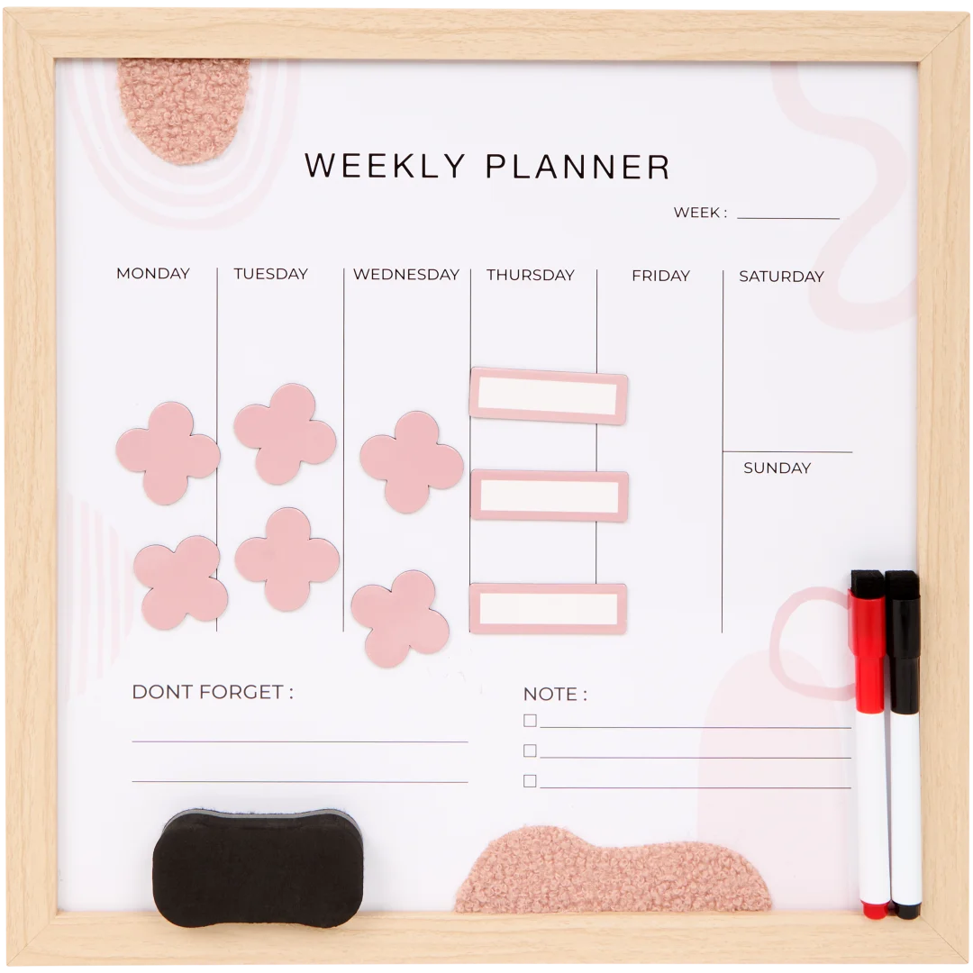 Magnetisch weekplannerbord 38 x 38 cm | diverse varianten