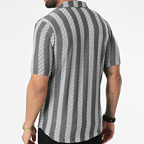 Chemise A Manches Courtes 1661 Gris Anthracite Chiné