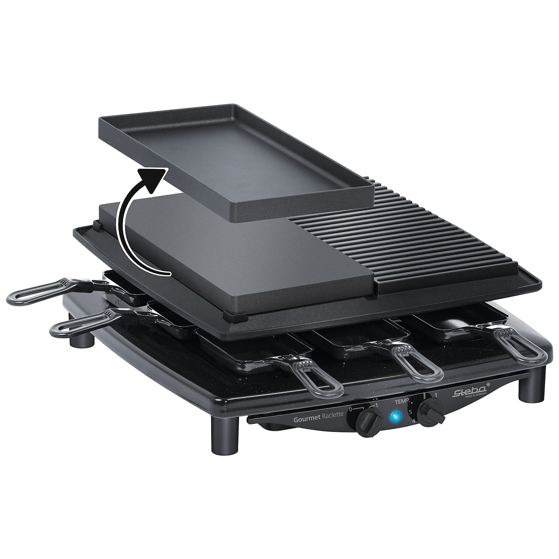 STEBA Raclette RC 4 PLUS DELUXE - schwarz - 1450 Watt
