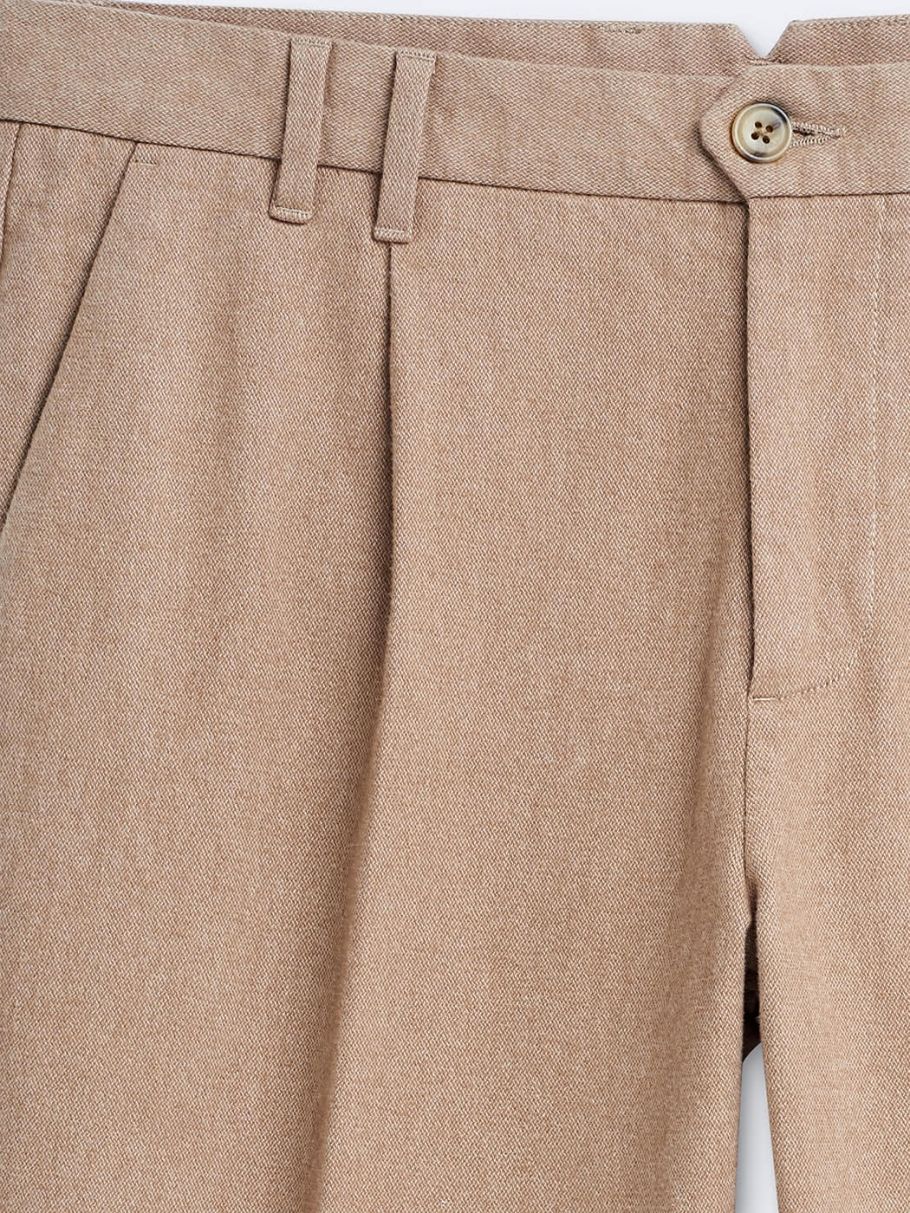 Chino en coton élasthane uni