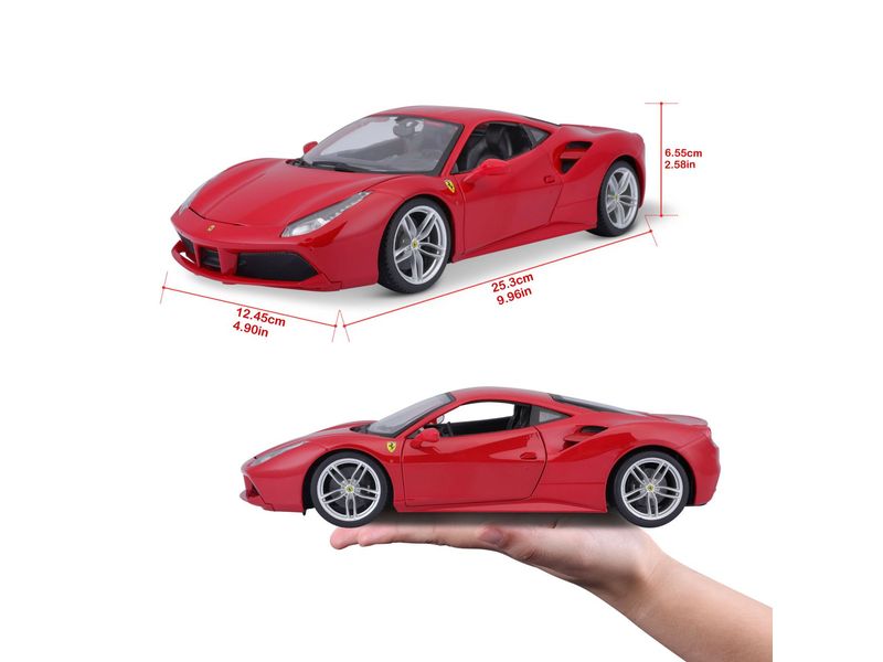 BBurago Ferrari R&P 488 GTB Rot 1:18 Sammlermodell im Massstab 1:18