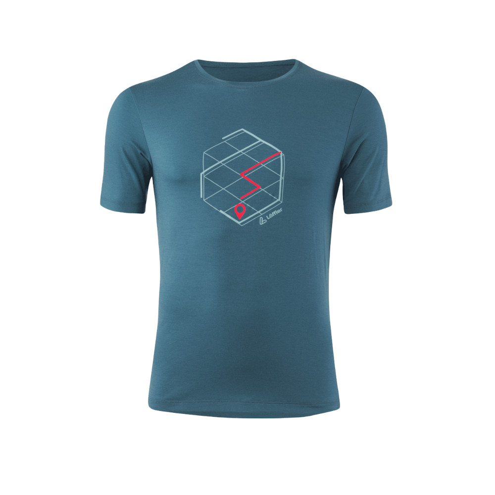 Loeffler tracking merino light heren t-shirt - blue