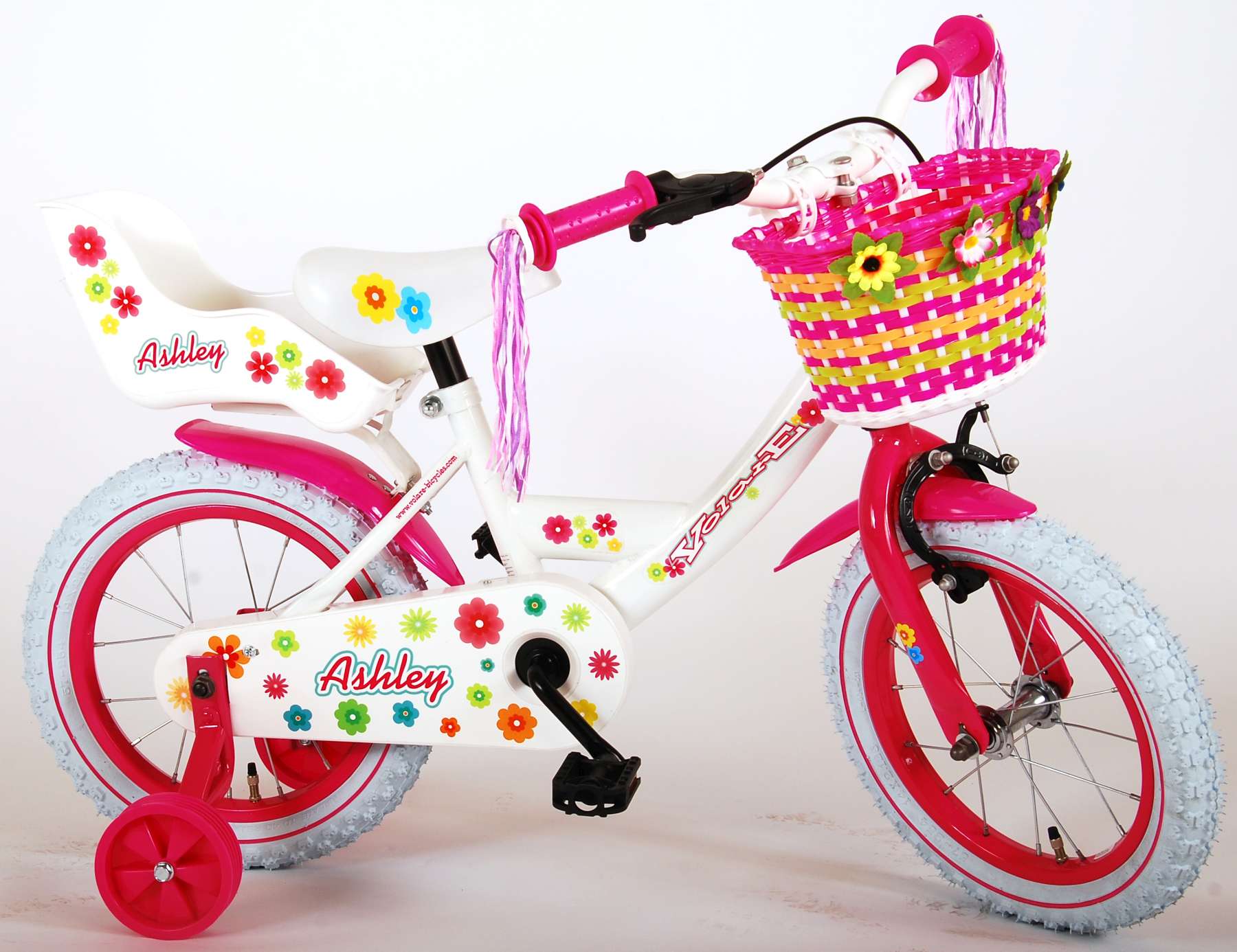 TPFSports Ashley Kinderfahrrad - Mädchen - 14 Zoll - Rücktritt + Handbremse - Weiß