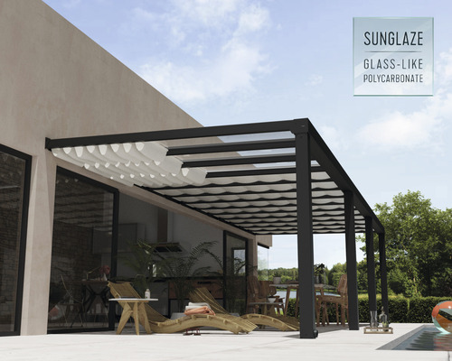 Palram-Canopia kabelspanzonnescherm - schaduwset voor terrasoverkapping Stockholm 950x340 cm (13 stuks 64,5x340 cm) wit