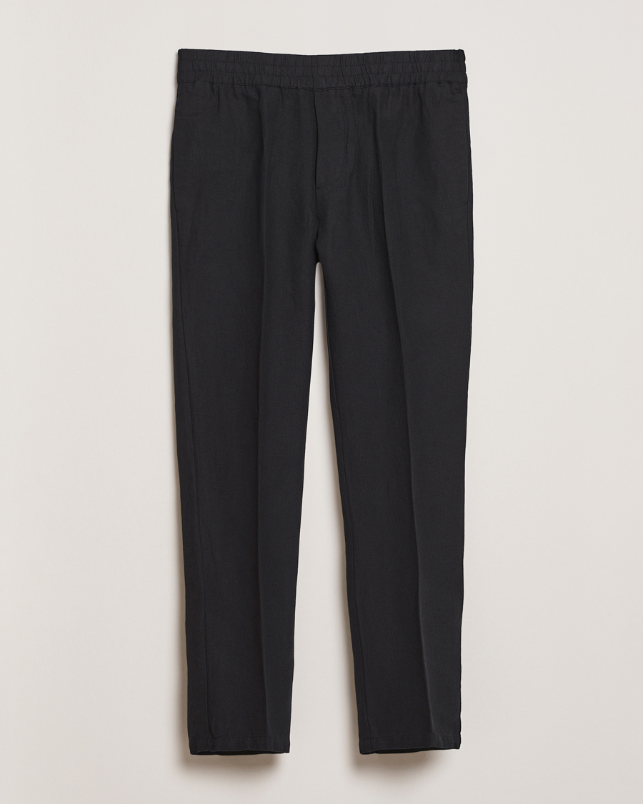 Samsøe Samsøe Smithy Linen/Cotton Drawstring Trousers Black