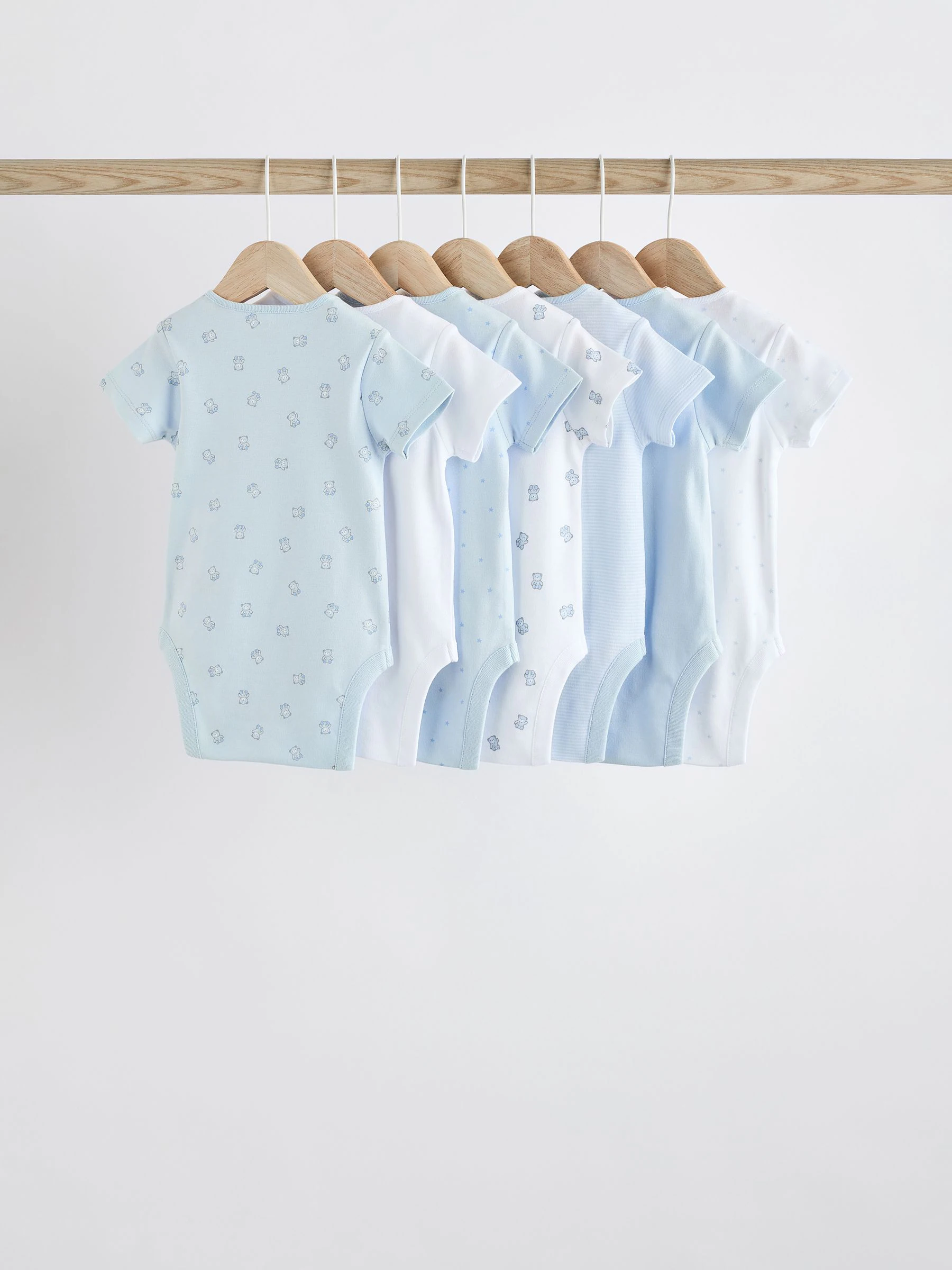 Blauw - Beer Baby Bodysuits met korte mouwen