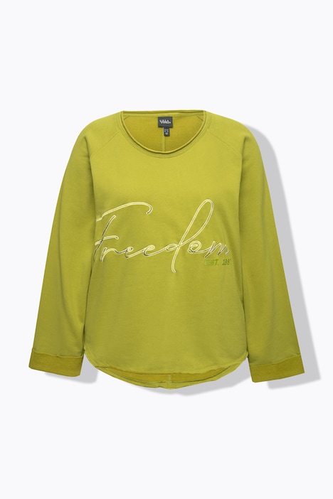 Sweatshirt, Stickerei, Rundhals, Langarm, Rollkanten