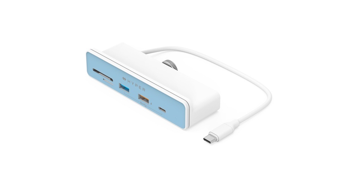 HyperHyperDrive 6-in-1 USB-C Hub for iMac 24″ usb-hub  (Wit)