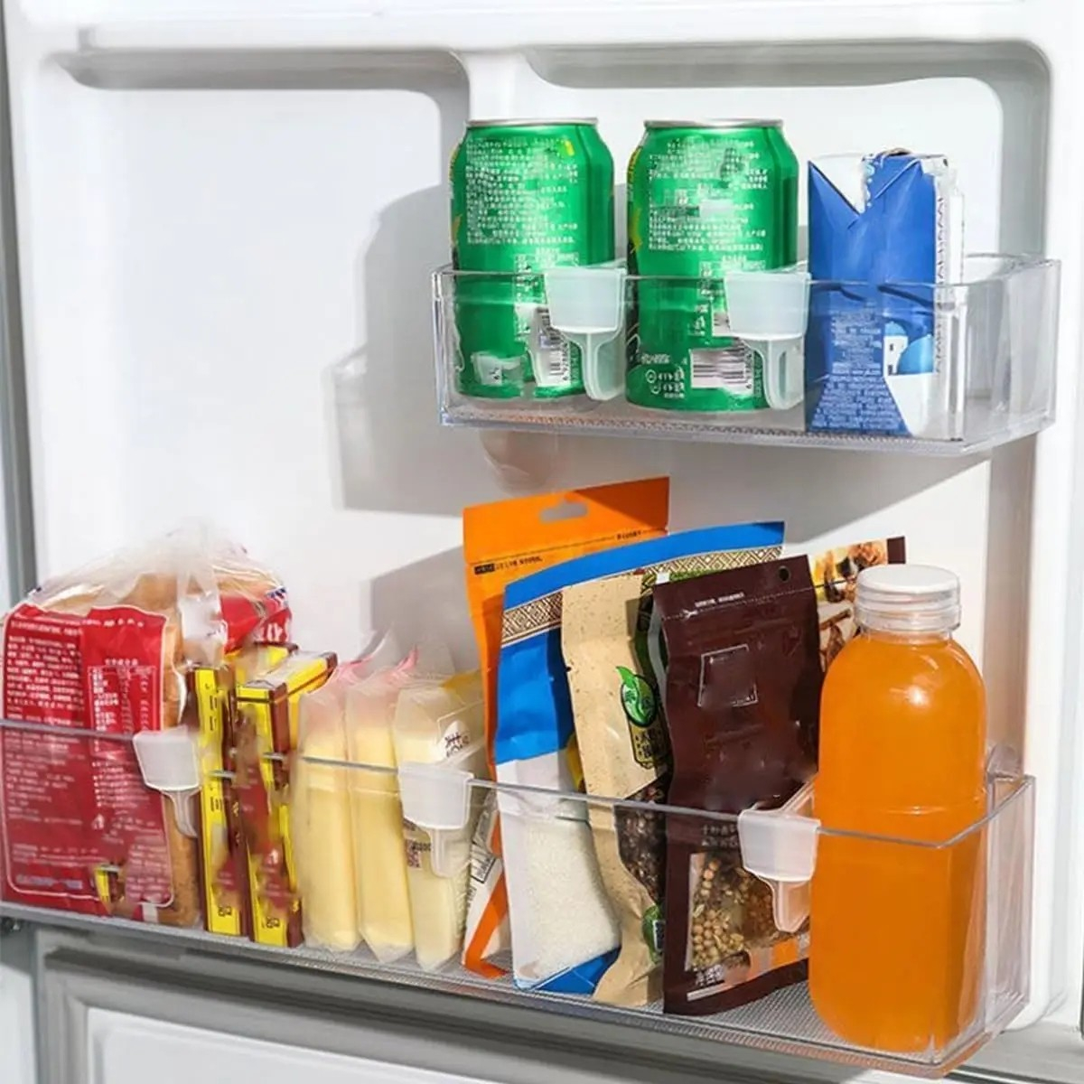 (10er Set) Kühlschrank Trennwand Küchen Schubladen Organizer Seitentür Trenner - Transparent