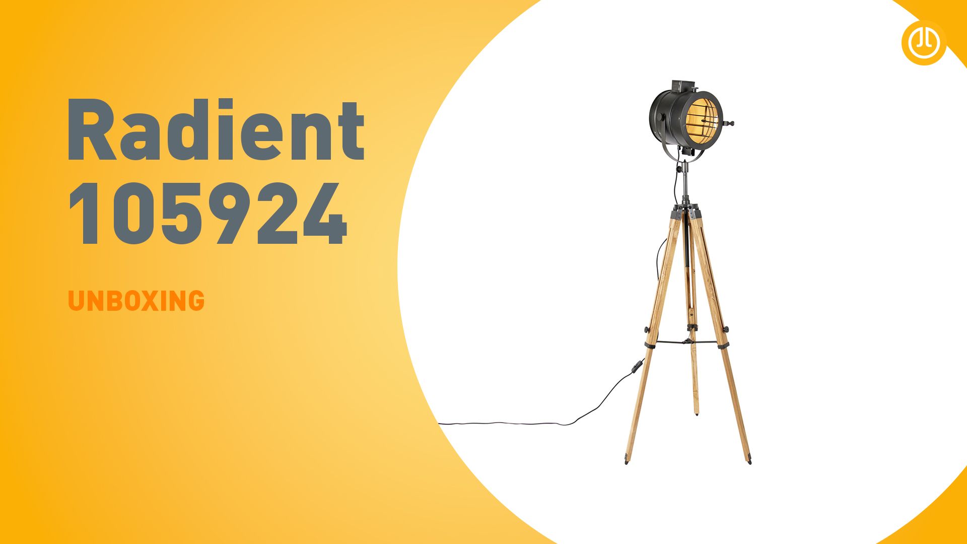 Tripod vloerlamp zwart met hout studiospot - Radient