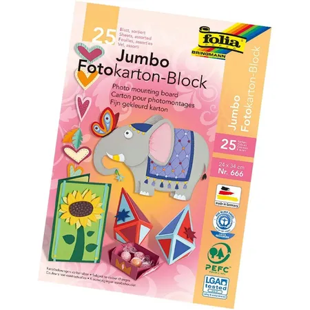Folia Fotokartonblock Jumbo, ca. 24 x 34 cm, 25 Blatt
