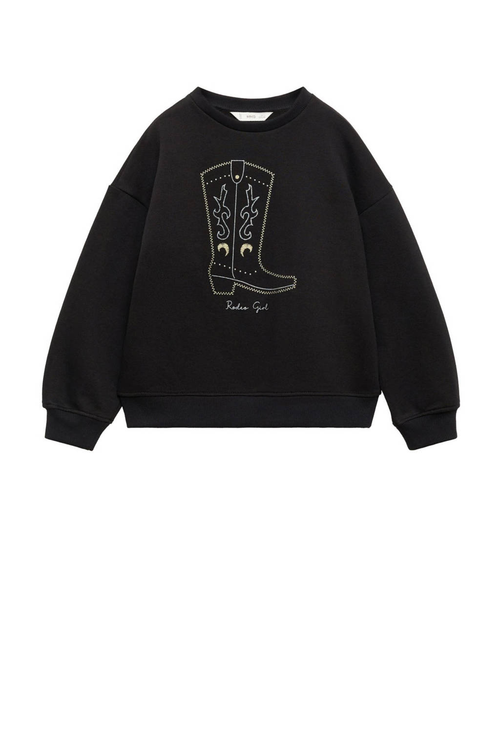 Mango Kids sweater met printopdruk zwart