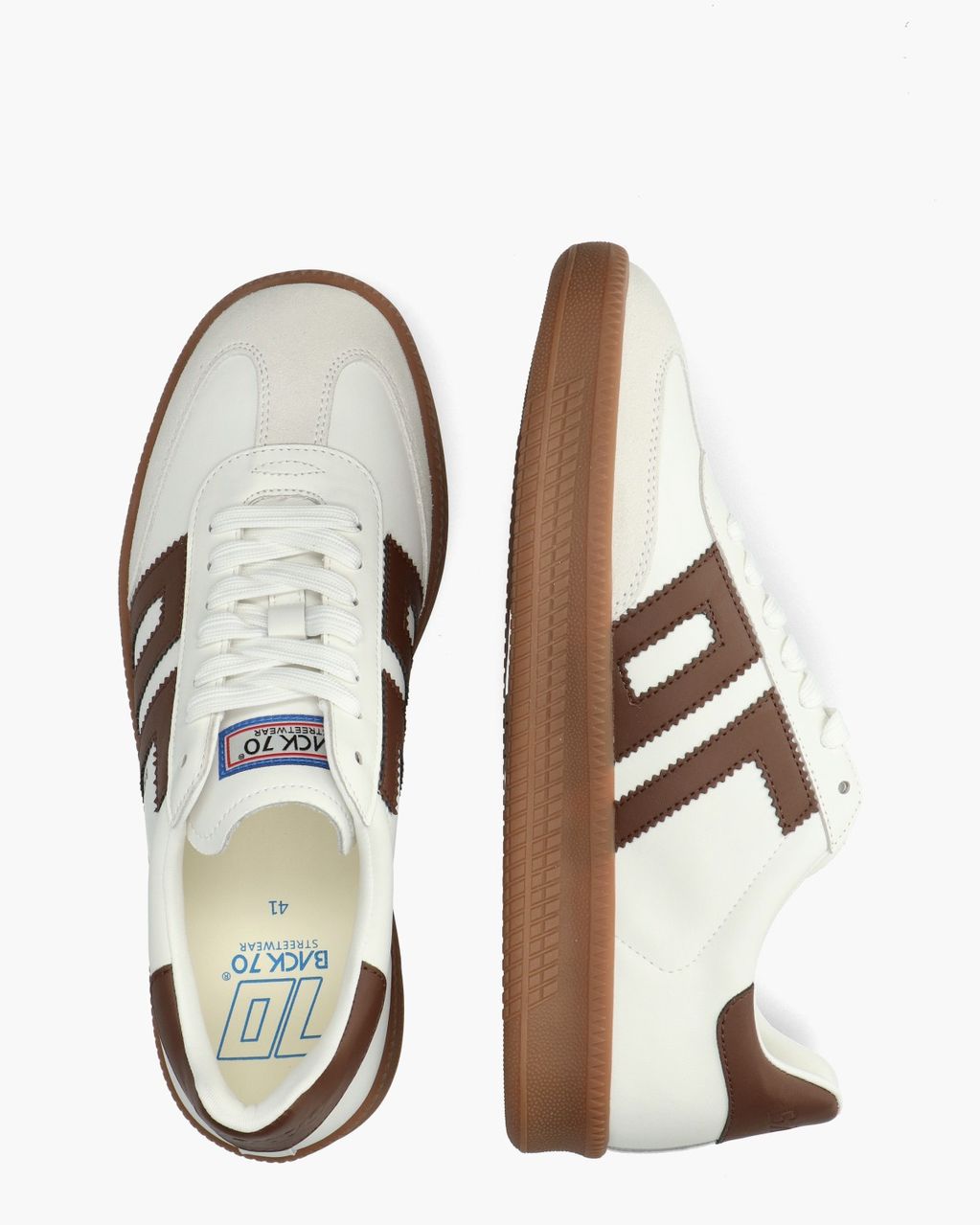 Back 70 Double Cloud V26-04 Wit/Bruin Herensneakers