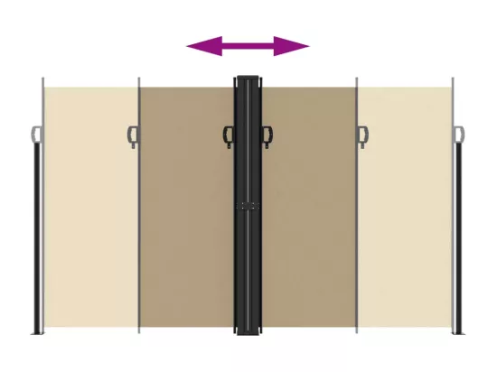 Auvent latéral rétractable beige 200x1200 cm