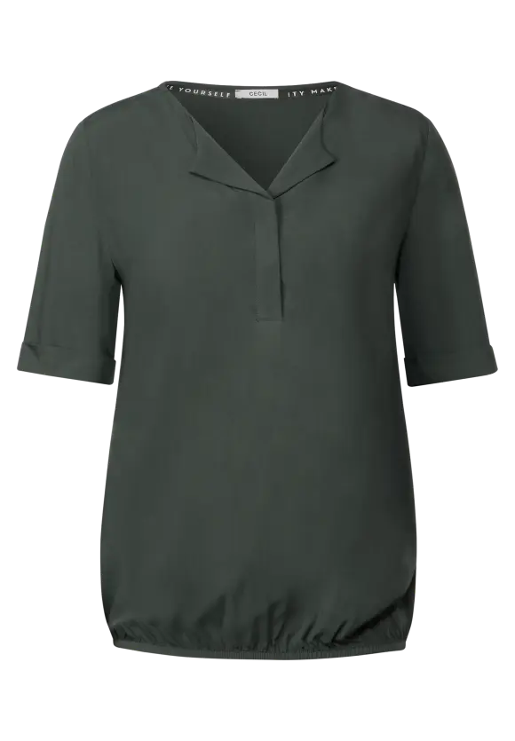 Bluse mit Klappkragen - strong khaki