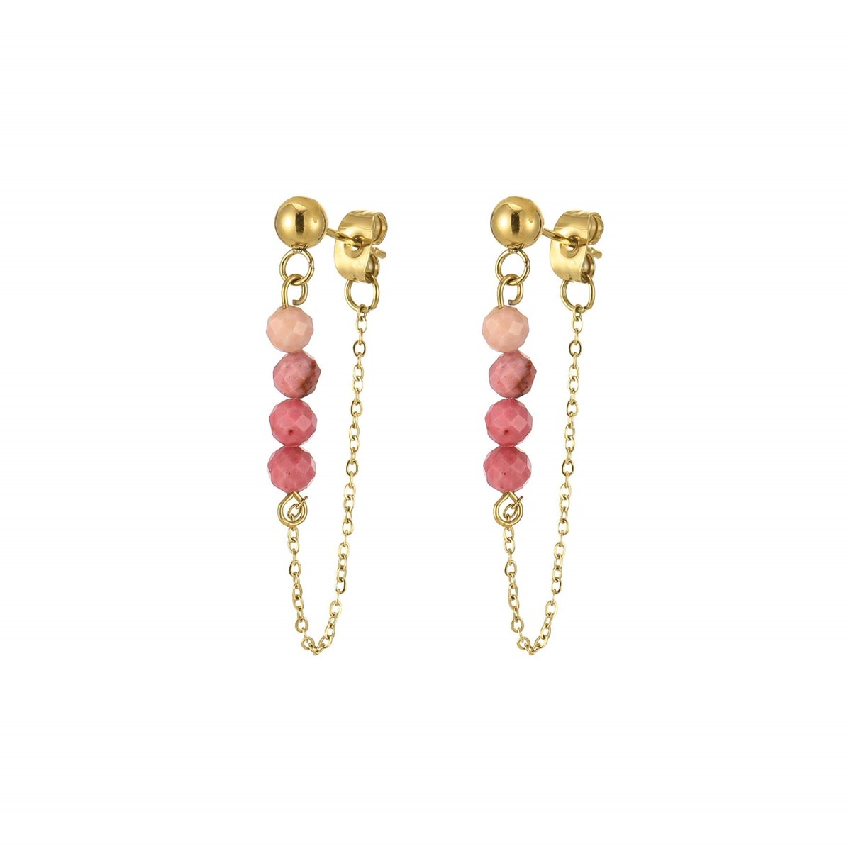 Boucles Isa Pierres Rhodonite