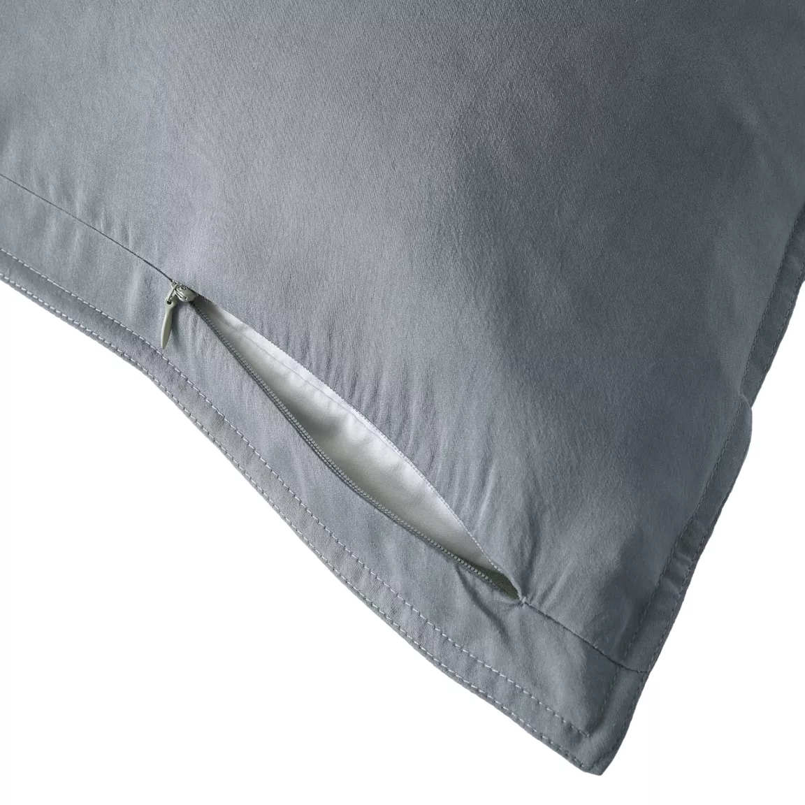 Taie d'oreiller carrée lyocell Tencel™ lavé (63 x 63 cm) Olivia Bleu stone