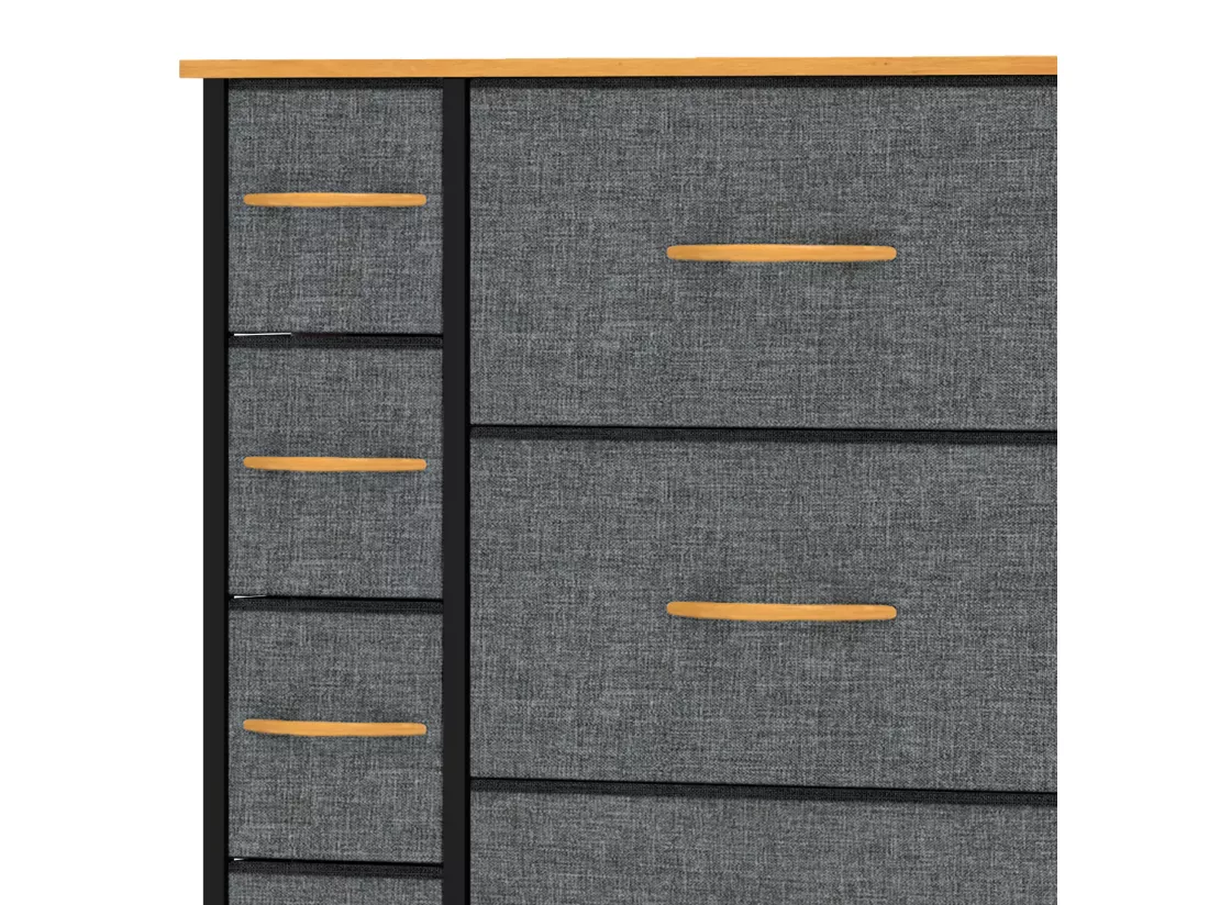 YITAHOME Commode - 7 Tiroirs en Tissu Commode Chambre Meuble de Rangement - Cadre en Métal - Chambre - Salon - Gris Profond