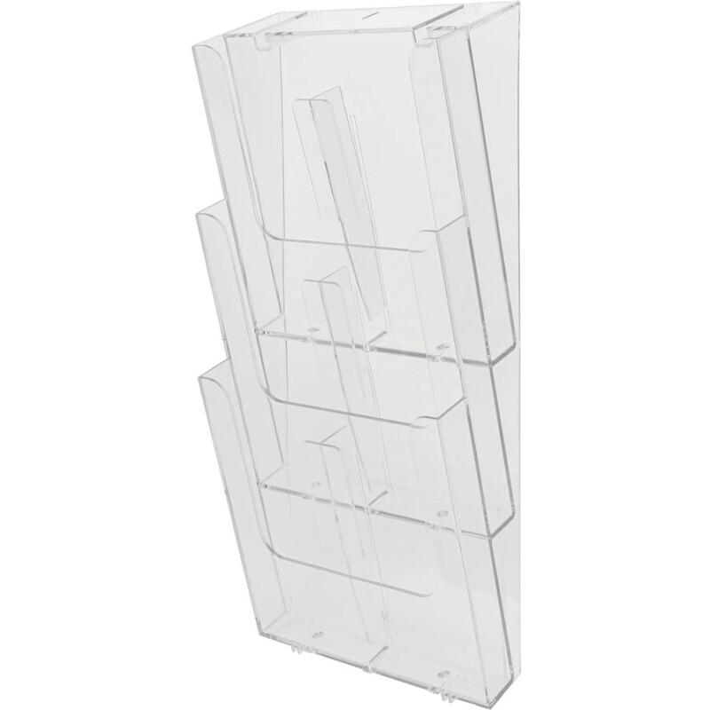 Distributeur de prospectus vertical 3 compartiments A4 - Cristal