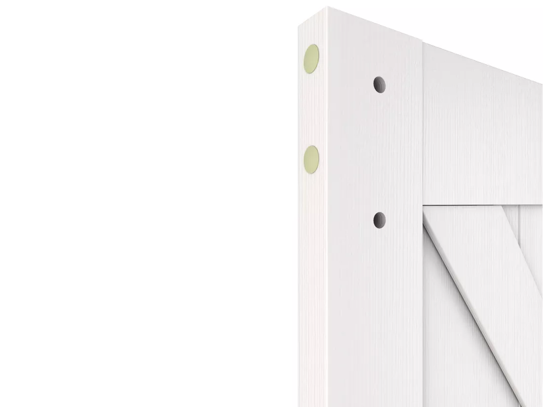 Porte coulissante double avec système à galandage en bois et MDF - blanc - 2 x H205 x 83 cm - NEFARA