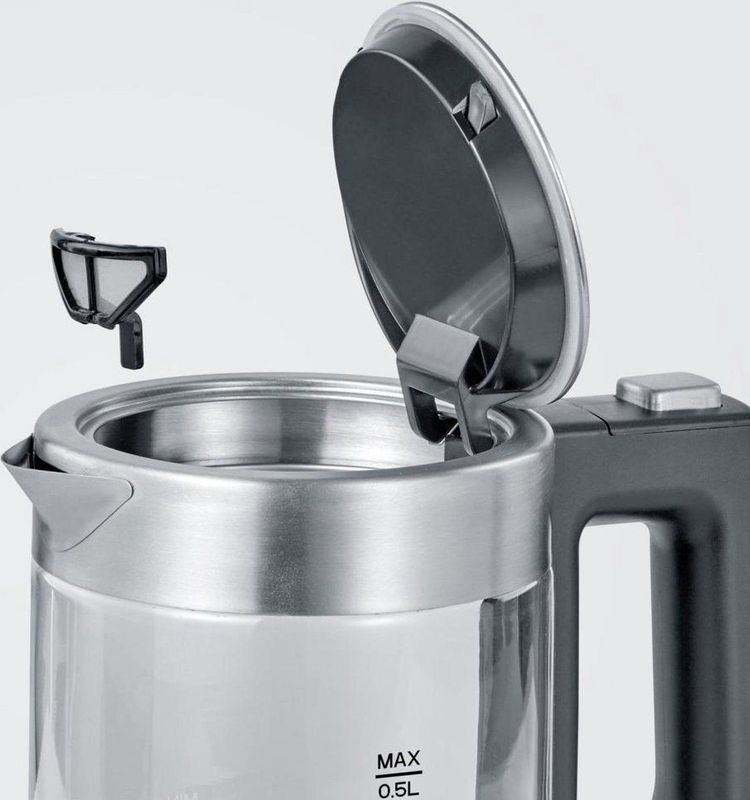 Severin - WK 3472 - Waterkoker - Zilver - Glas - 0,5L - 1100W