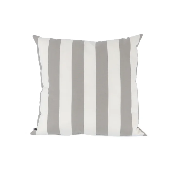 Jan Kurtz - Somnia Outdoor Kissen, 48 x 48 cm, Streifen weiss / hellgrau