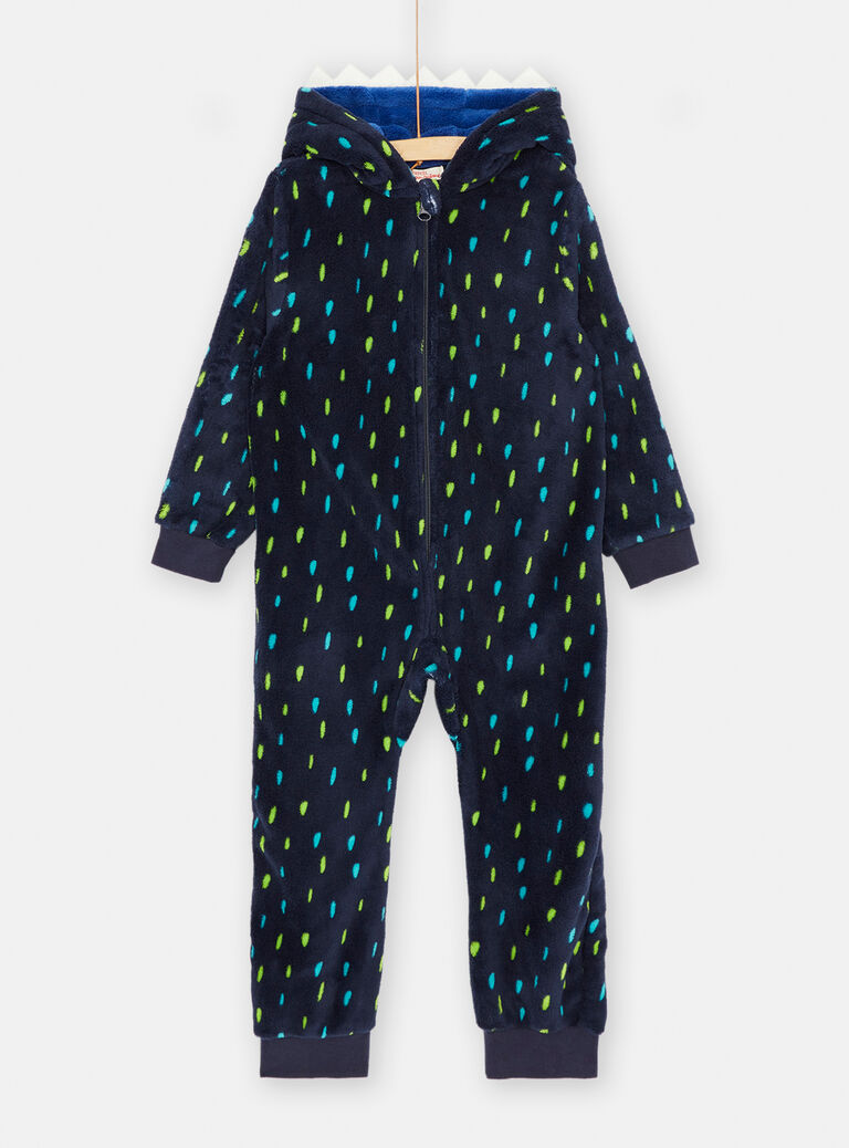 Surpyjama bleu marine à imprimé à pois
