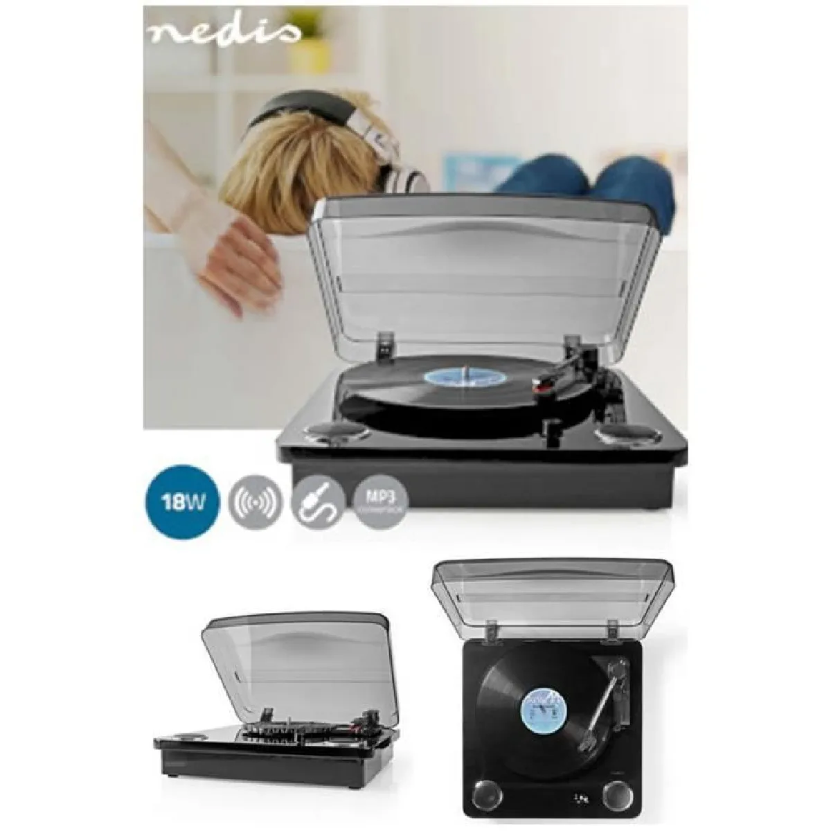 Nedis Platine Vinyle Bluetooth