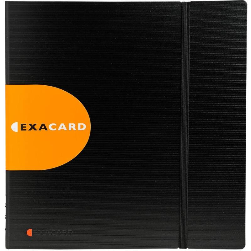 Porte cartes de visite Exacard à pochettes détachables 320 cartes Exactive® - 26,5x25cm - Noir