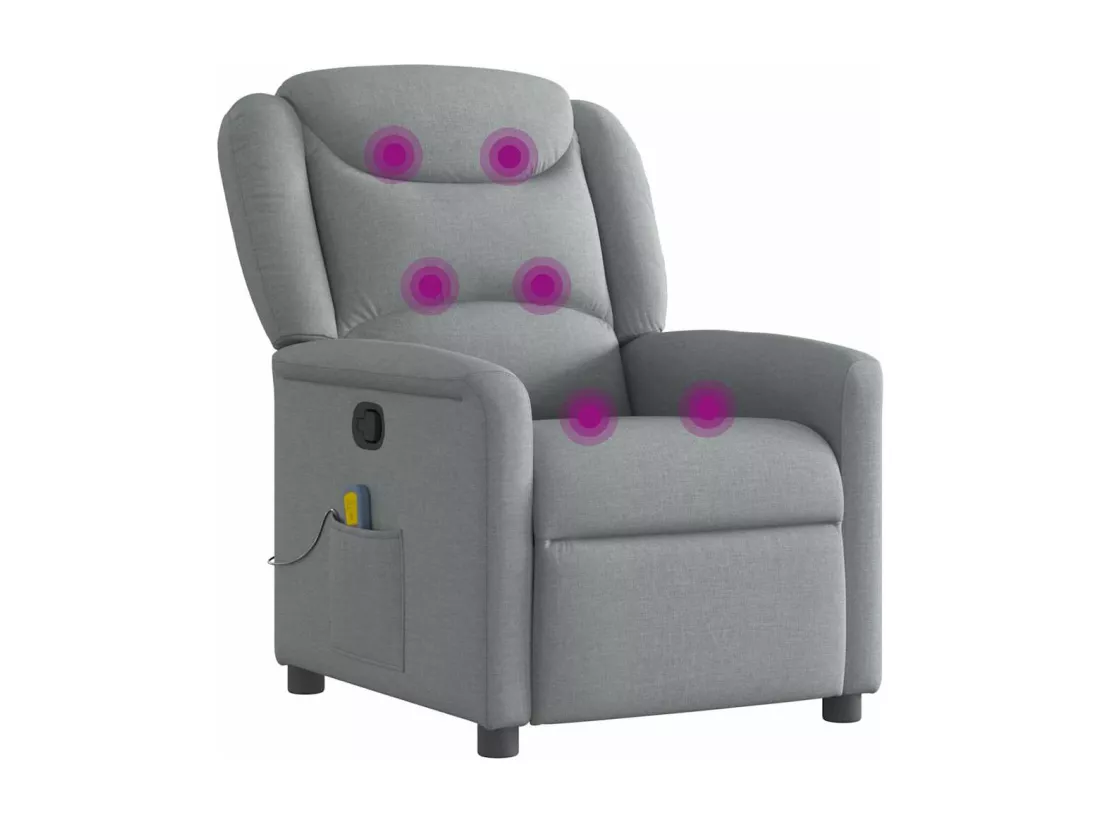 Fauteuil de massage inclinable Gris clair Tissu