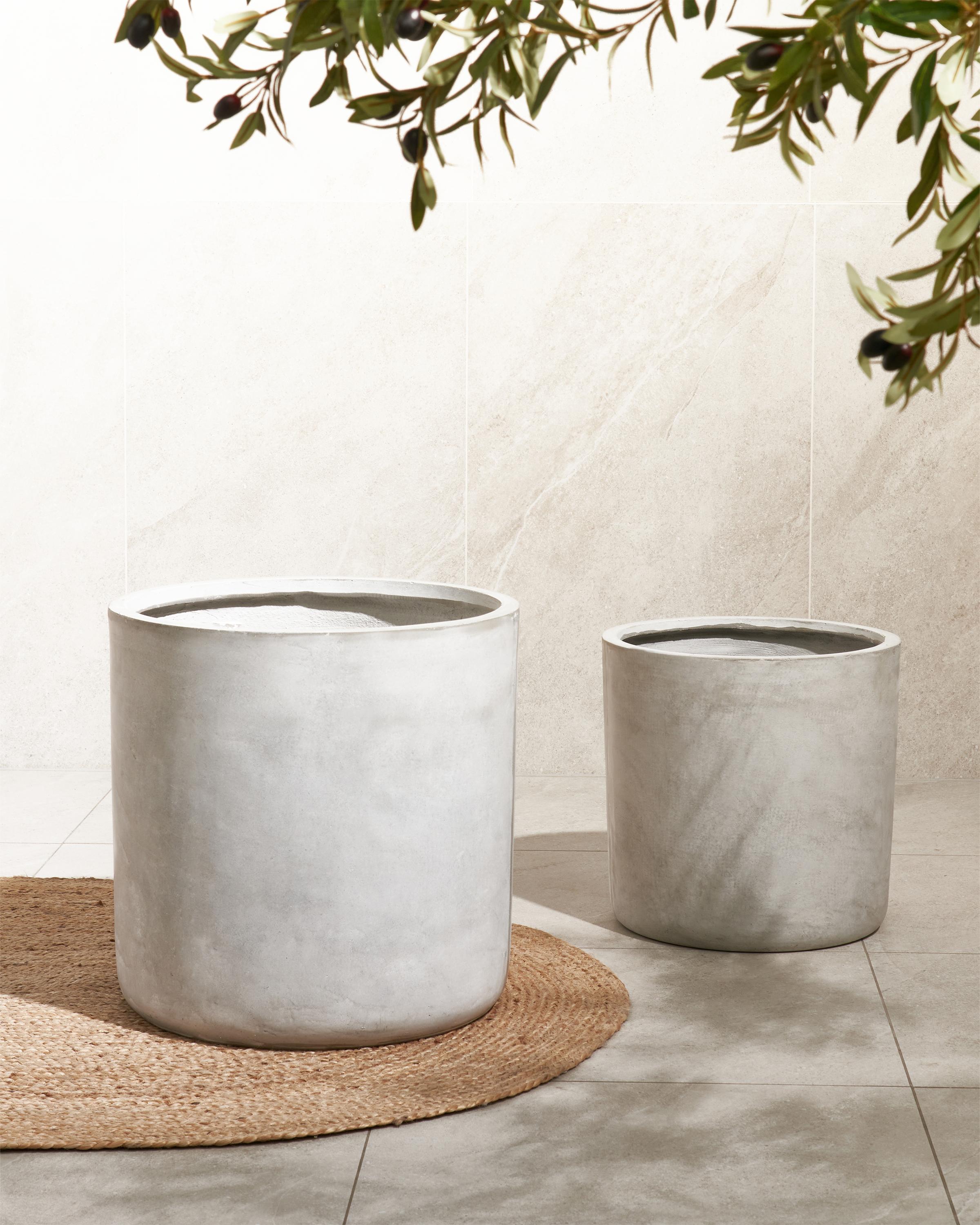Bloempot MESSENE 51 cm Lichtgrijs