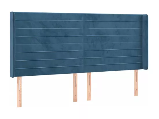 Sommier tapissier matelas et LED Bleu foncé 180x200 cm Velours