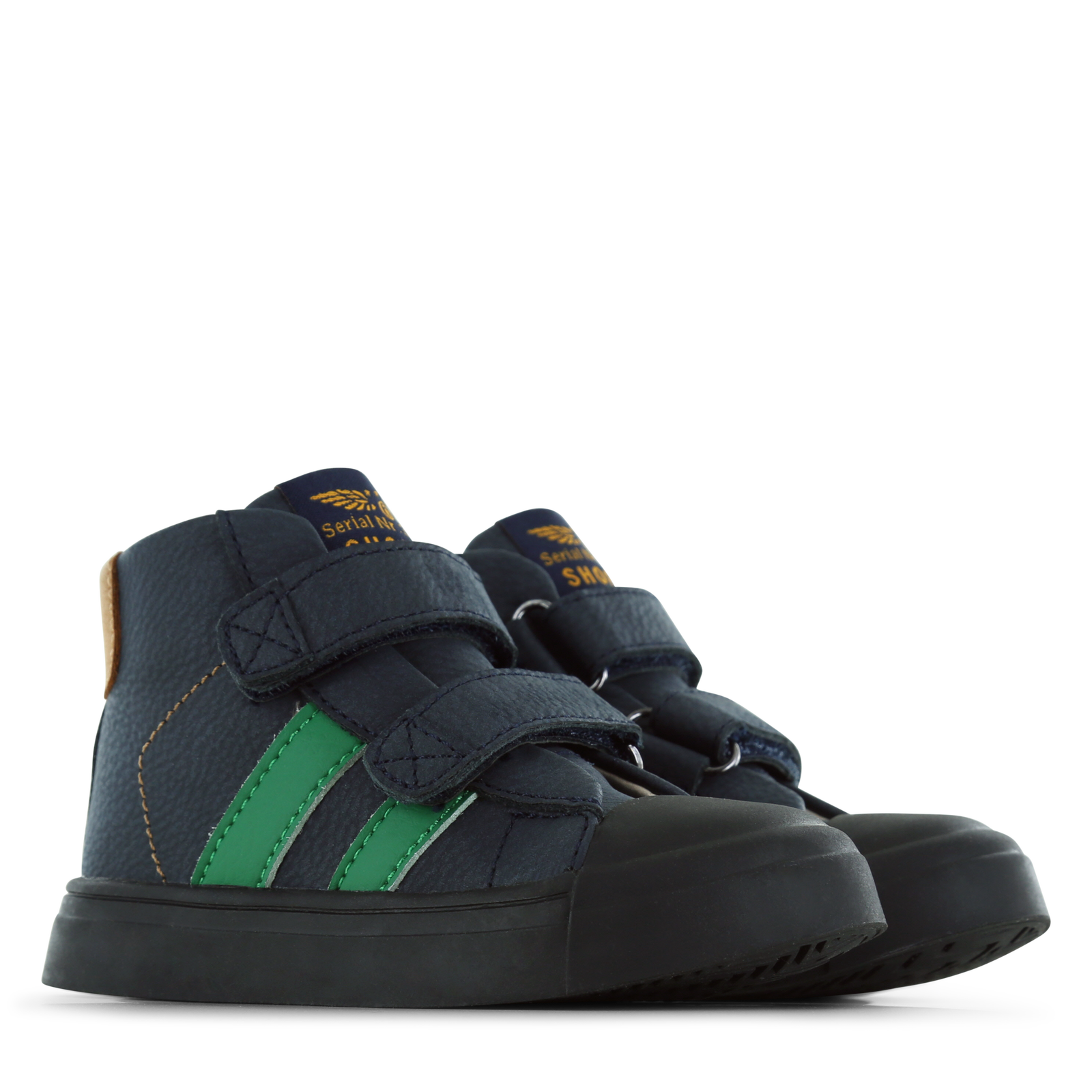 Shoesme schwarzer Stiefel mit grünem Streifen