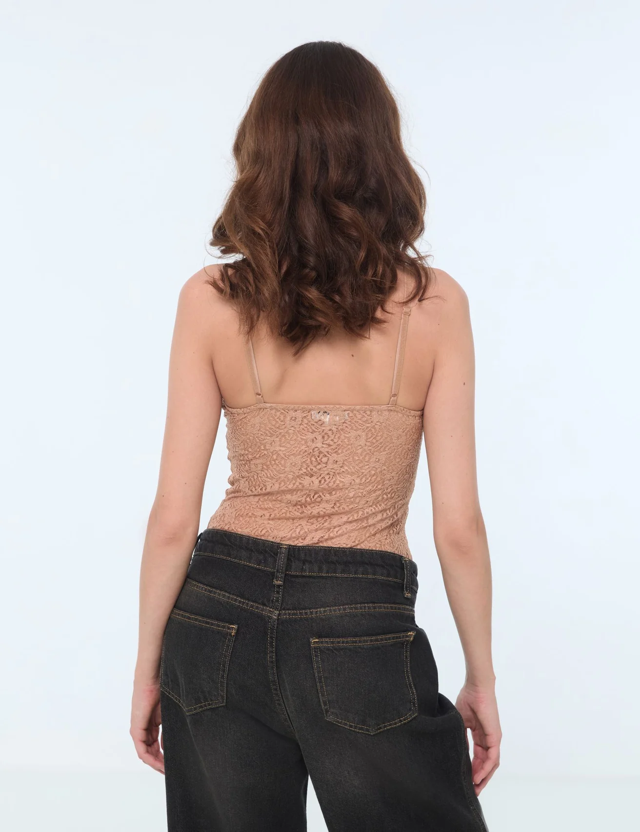 Body en dentelle bois de rose