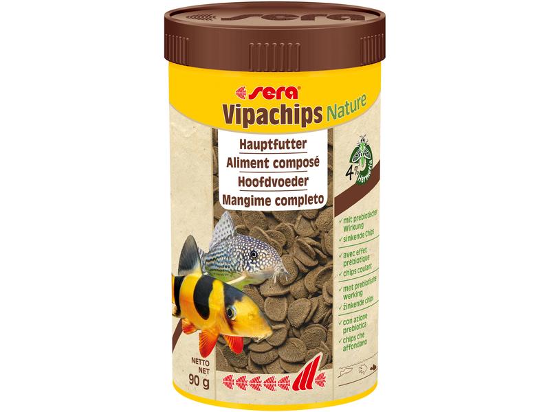 sera Vipachips Nature, 250 ml, 90g Alleinfuttermittel für Fische der unteren Wasserschichten