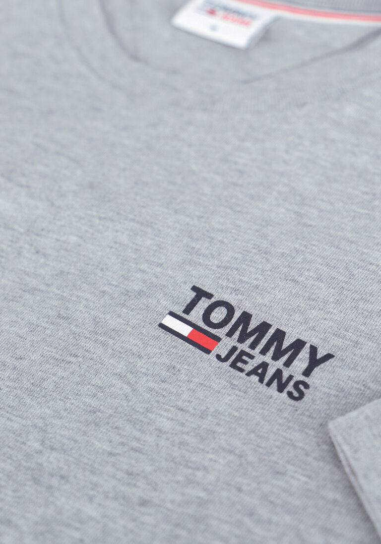 TOMMY JEANS lichtgrijze tommy jeans t-shirt tjm regular corp logo c neck